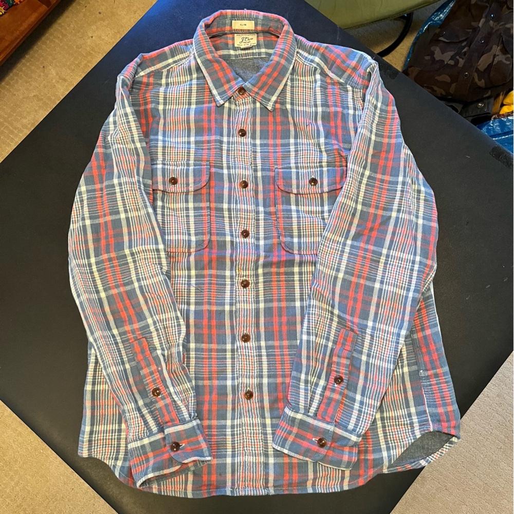 J Crew chambray-lined flannel
